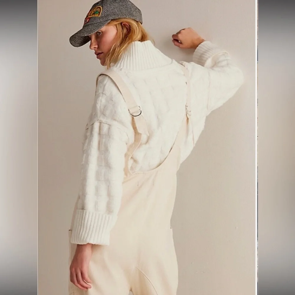 We The Free‎ - Free People High Roller Jumpsuit Overalls in cream
